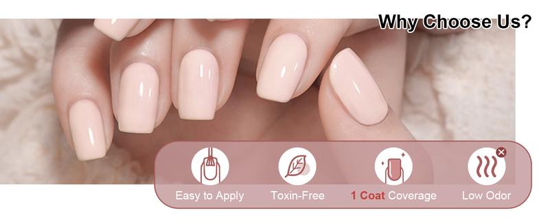 JODSONE 2026 New Upgraded Version 10ml Nude Pink Gel Nail Polish Set 6Colors Fast Drying & Long Lasting Neutral Brown Red Purple Nail Polish Lacquer Glossy Art for Nail and Salon Need U V Lamp
