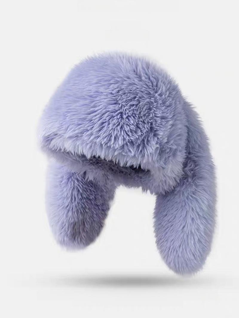 Funny Cute Long Bunny Ears Plush Hat, Warm Ear Protection Fisherman Cap, Halloween Party Costume Accessory, All Seasons Fashion