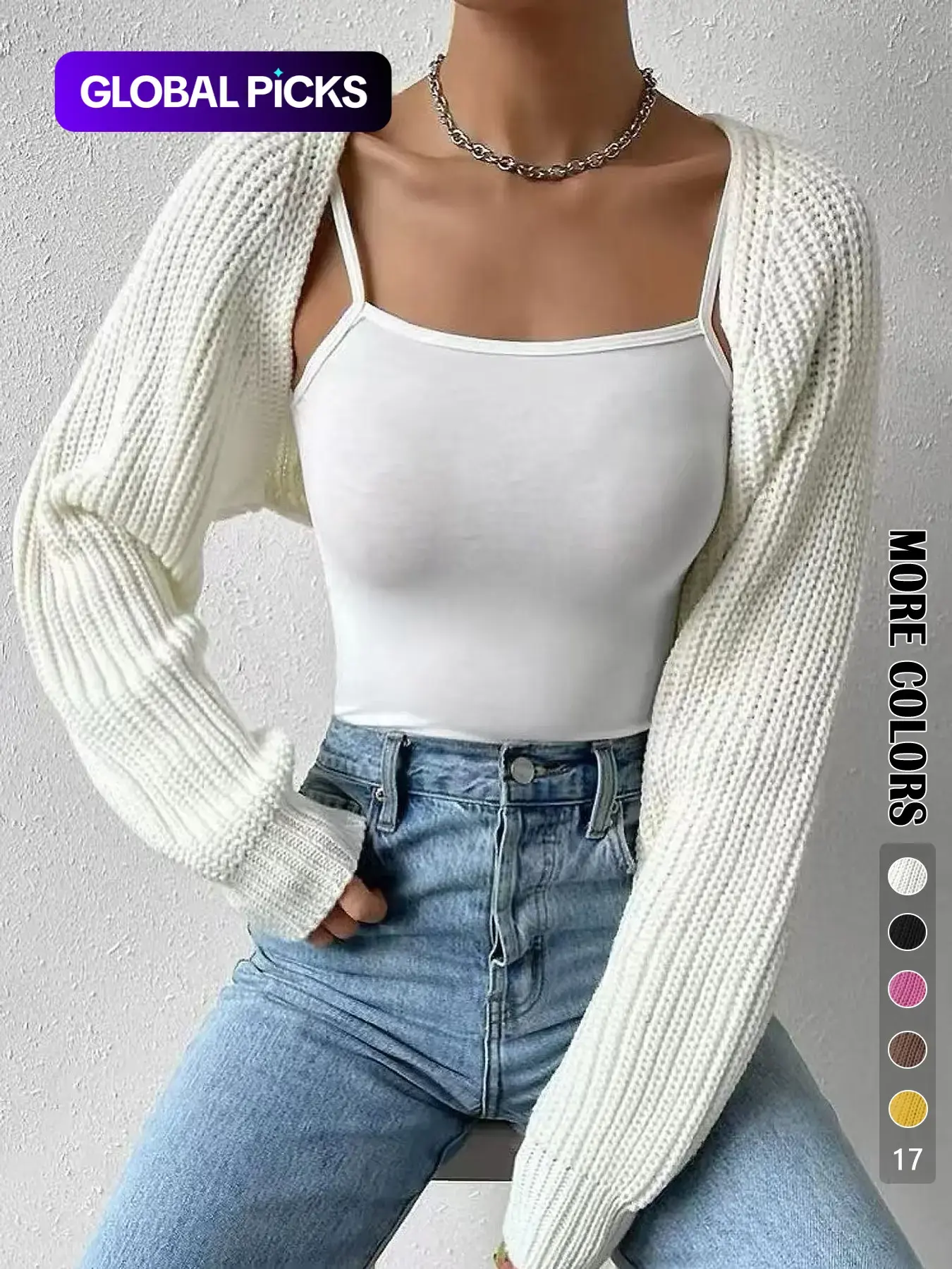 Women's Solid Raglan Sleeve Crop Cardigan Without Camisole, Casual Long Sleeve Knitwear for Spring & Fall, Women's Clothing for Daily Wear Everyday