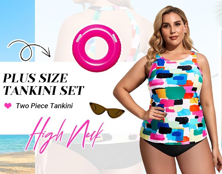 Holipick Two Piece Tankini Swimsuits for Women Tummy Control Bathing Suits High Neck Tankini Tops with Bikini Bottom