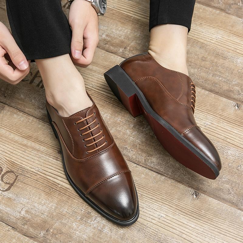 Men's Luxury Business Oxford Shoes, Smoke Color, Handmade Pointed Toe Formal Dress Shoes, Elegant Footwear for Professional Occasions