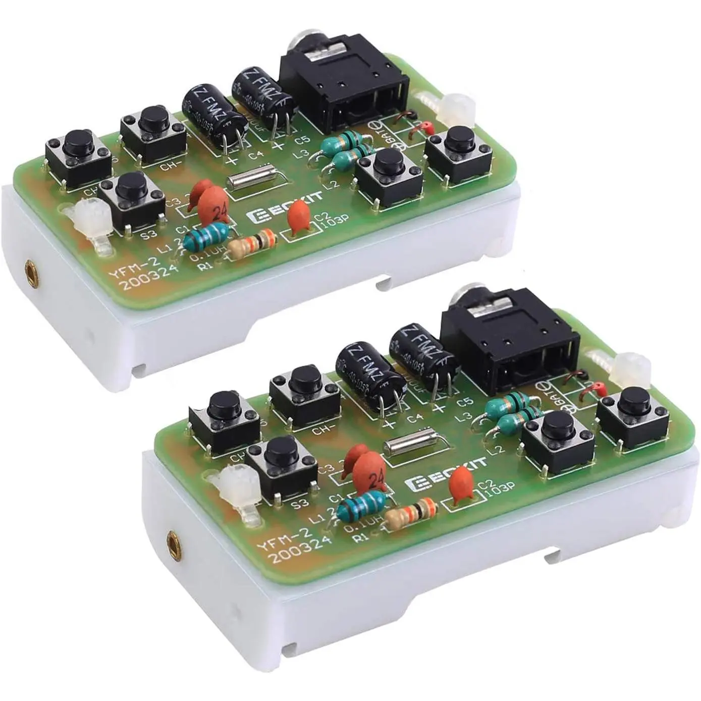 2 PCS DIY Radio Kit, Icstation FM Radio Kit 76MHZ-108MHZ Soldering Project Radio Module DIY Kits Solder Practice Kit for Back to School STEM Labs Physics Educational 15 Ages+ and Adults