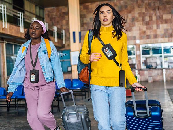 Clip and Go Strap Bag for Phone M/Large Lanyard Crossbody Adjustable and Detachable RFID Wristlet Wallet Valentine's Day gift