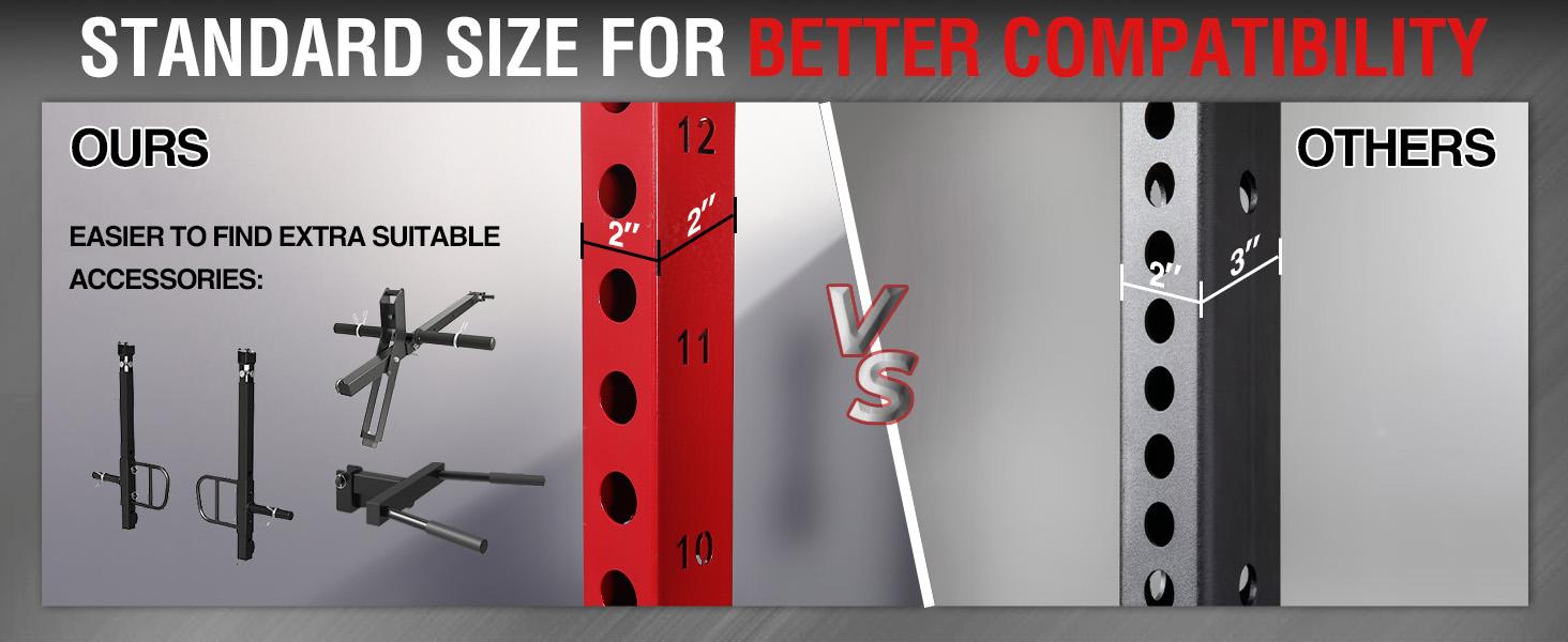 MIKOLO Power Cage, 2000LB Squat Rack, Dual Pulley Cable Crossover System, Multi-function Free Weight Home Gym Workout Machine with AttachmentsMIKOLO