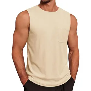 Luxury Premium Men's Wear Runcati Mens Casual Tank Tops Waffle Knit Sleeveless Crewneck Shirt Summer Beach T Shirts Workout Muscle Tee