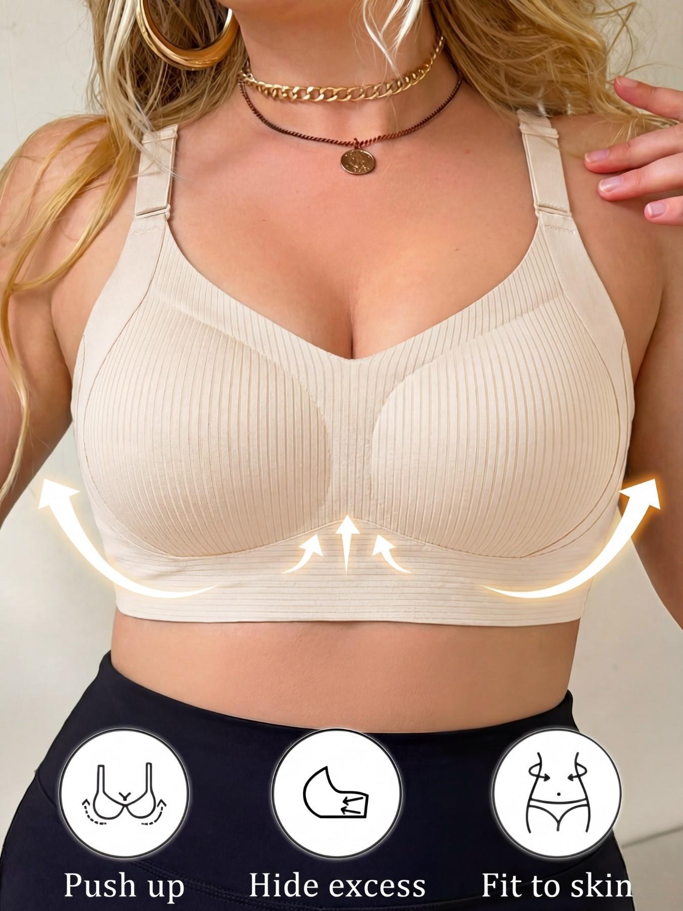 Seamless Wireless Supportive Bra for Women - Full Coverage No Spillage, Jelly Strip Natural Lift, Comfort Bralette for All Day Wear