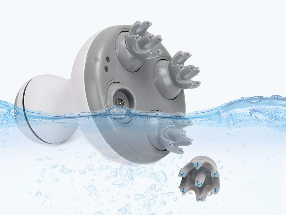 COMFIER Electric Cordless Hair Scalp Massager with Kneading 84 Massage Nodes, Handheld Portable Head Scratcher Massager for Hair Growth, Deep Clean and Stress Relax, Gifts for Men Dad Mom Silicone Relaxing Plug Water Proof Black