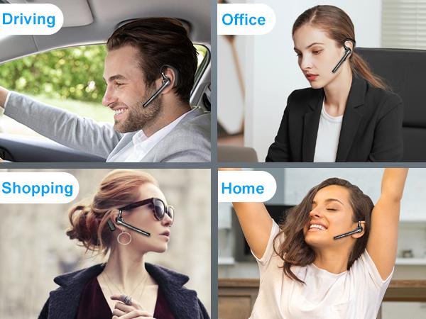 ONE LIFE G7 Trucker Bluetooth Headset Wireless Earpiece V5.3, Noise Cancelling Mic for Clear Calls, 120H Standby, LED Display. Mute Button Handsfree for Driving Truck Drivers Office Work Cell Phones