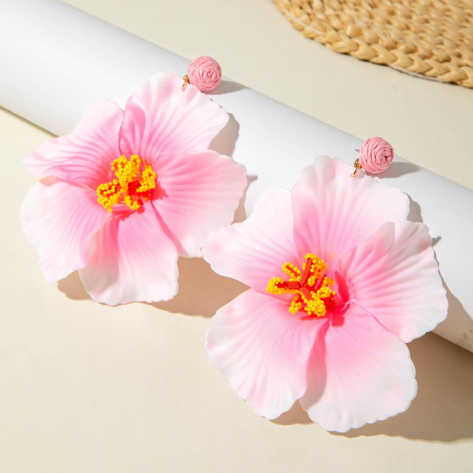 Fashionable Sweet Artificial Flower Earrings, Bohemian Summer Vacation Style Ear Jewelry, Trendy and Refreshing Design