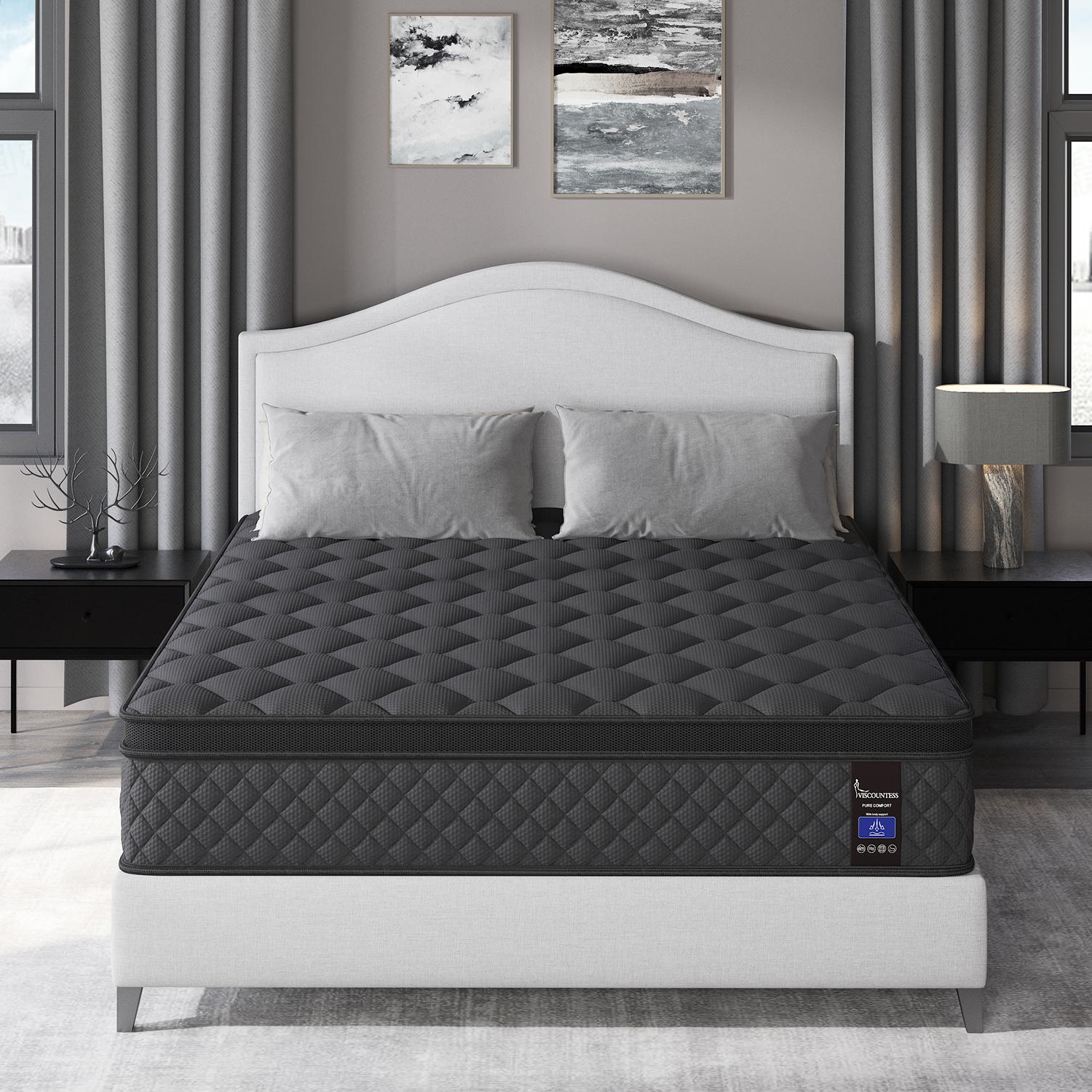 12/14 Inch Twin Full Queen King Size Mattress in a Box,Memory Foam Hybrid Mattress with Individual Pocket Spring for Motion Isolation & Silent Sleep&Lumbar Support & Pressure Relief,Medium Firm