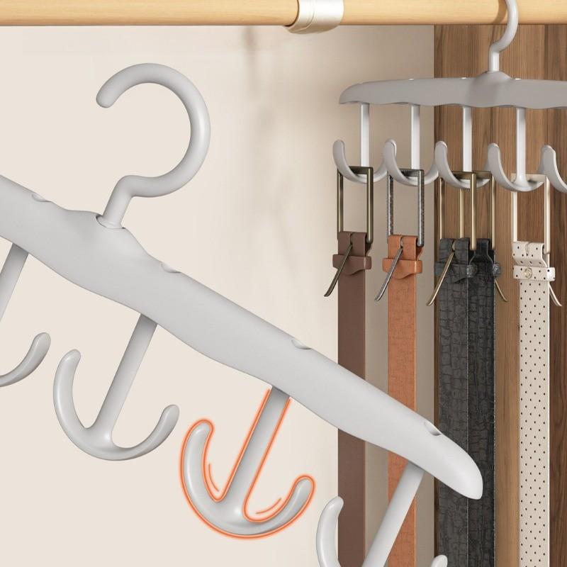 Space-Saving 12-Hook Rotating Clothes Hanger Organizer, Perfect for Hanging Belts, Underwear, Tank Tops, Dresses, Portable Storage Box for Dorms and Home