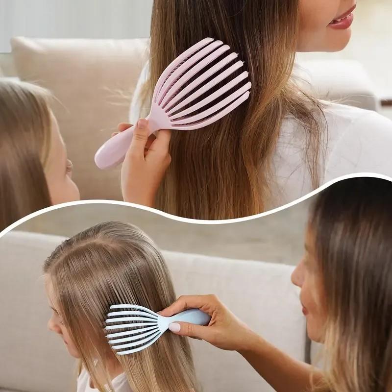 Wet Dry Two-In-One Comb Set, Hair Combs, Hair Styling Tools, Ideal for Straight Fine Hair, Pain-Free Combing, Compact Portable, Perfect for Travel, Not Suitable for Curly Hair