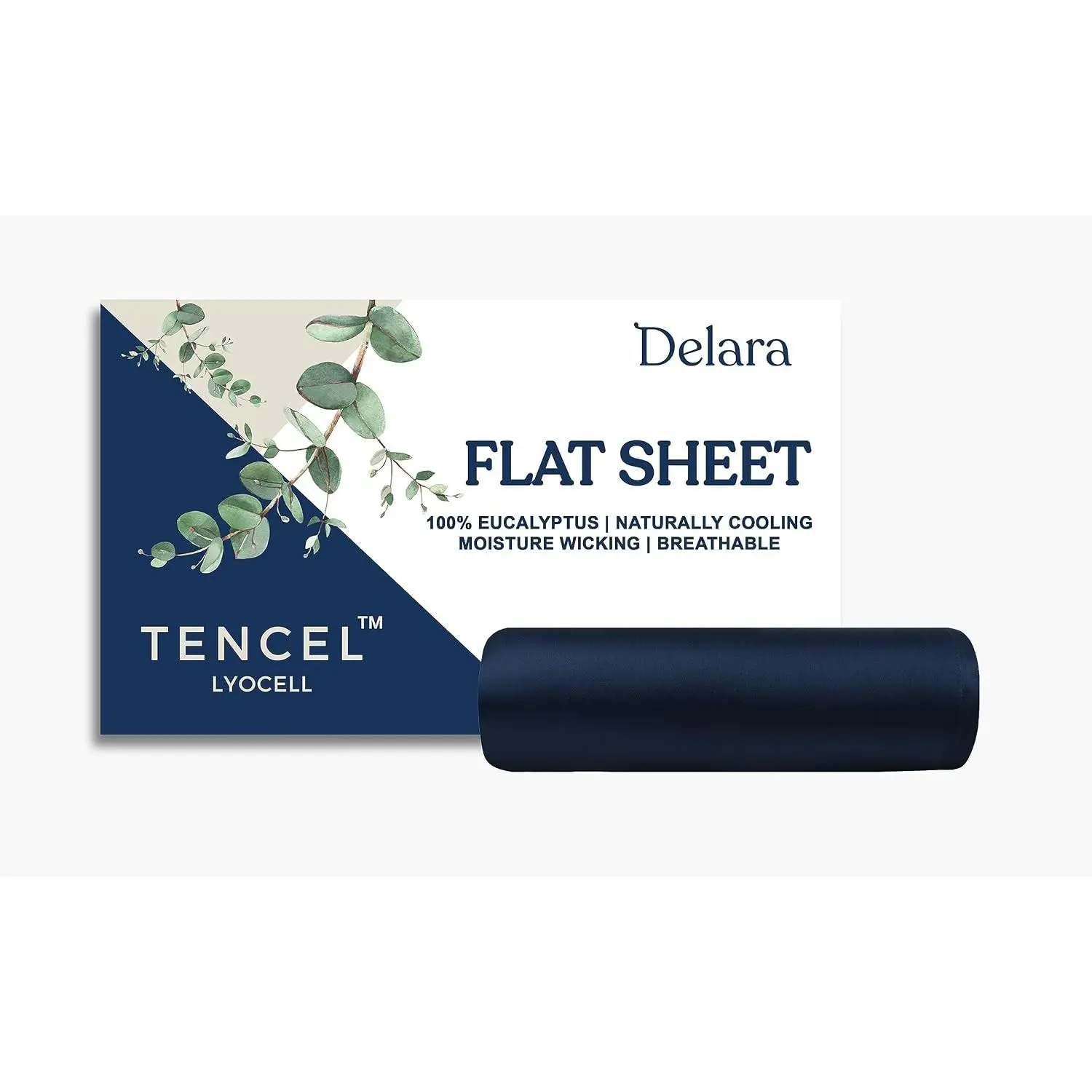 100% Eucalyptus Lyocell Tencel Flat Sheet, Naturally Cooling, Super Soft & Silky, Moisture-Wicking, Temperature Balancing, Smooth & Breathable, Cool Sheets for Hot Sleepers