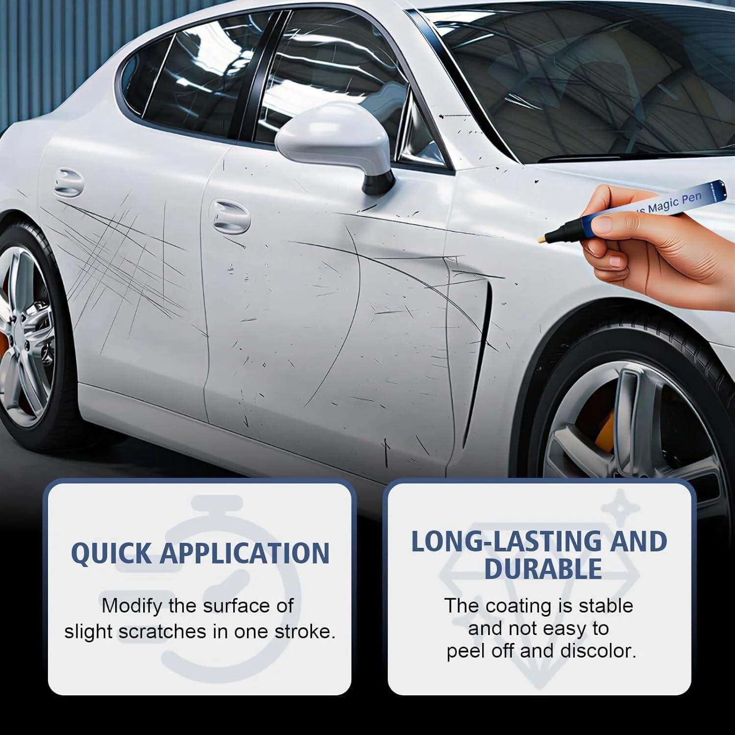 Magic Car Scratch Remover Pen, agic Pen for Car Scratches, Auto Paint Scratch Pens, Quick Fix Scratch Repair for Vehicle Paint, 2026 New Car Paint Repair Pen, Portable Auto Scratch Remover for Garage and Home Use, Universal Car Touch Up Pen for Drivers