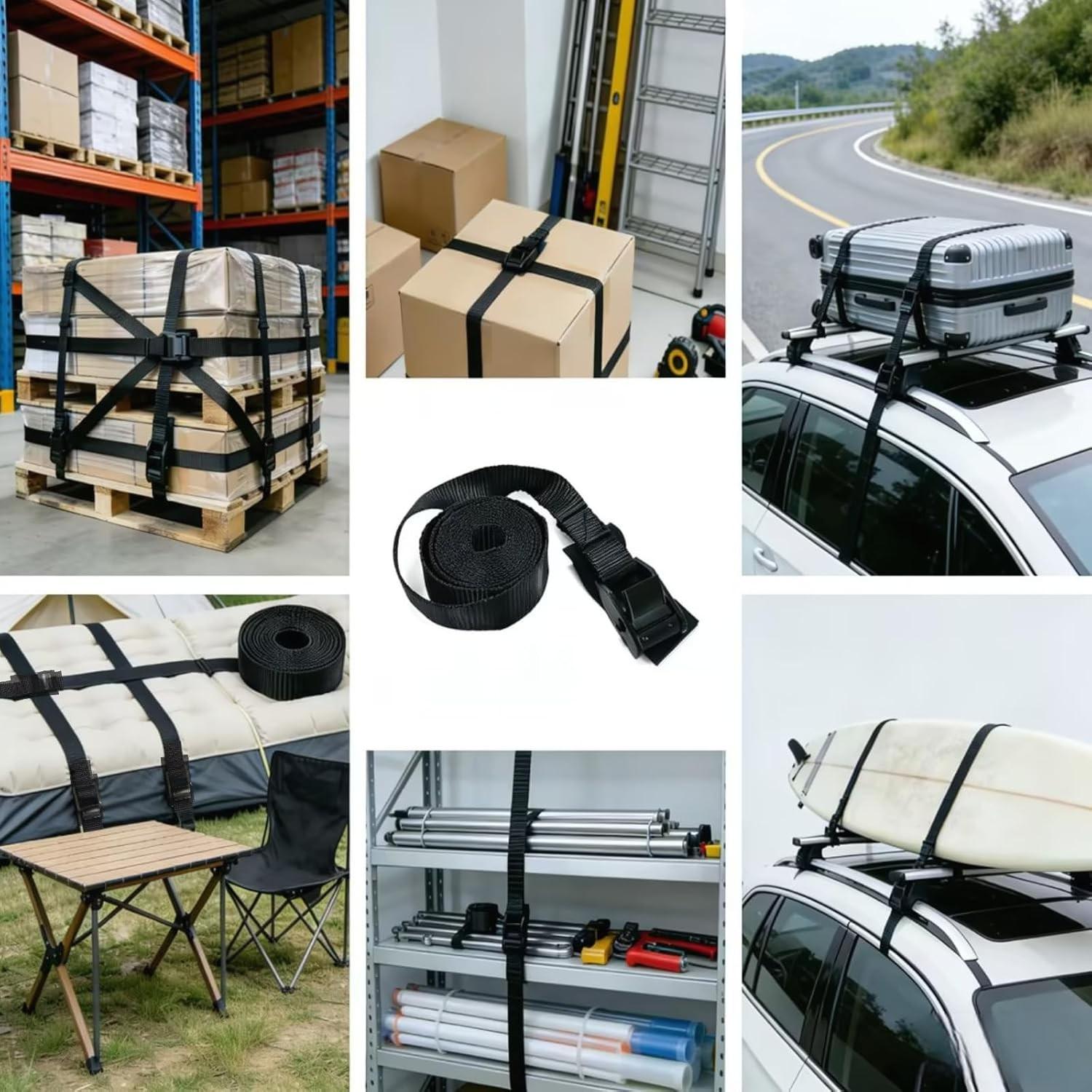 2-Pack Ratchet Straps with Anti-Scratch Pads, Safety Fixed Strap, Quick Release Buckle, for Motorcycles, Cargo, Kayaks, Boats, 78 Inches