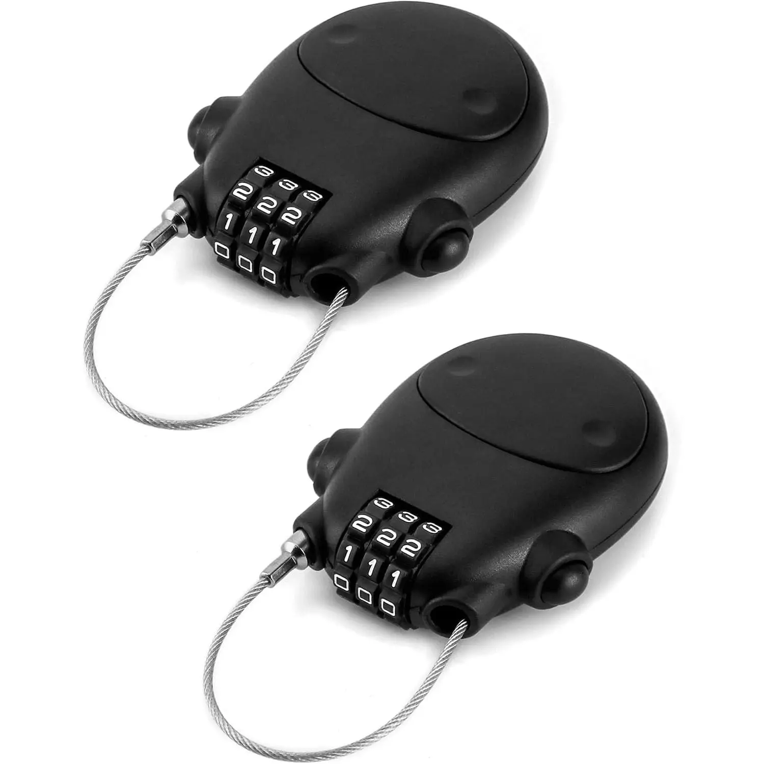 2-Pack Retractable Combination Cable Lock - Adjustable 30" Steel Wire Password Dial Lock for Luggage Secure, Backpacks & Helmets