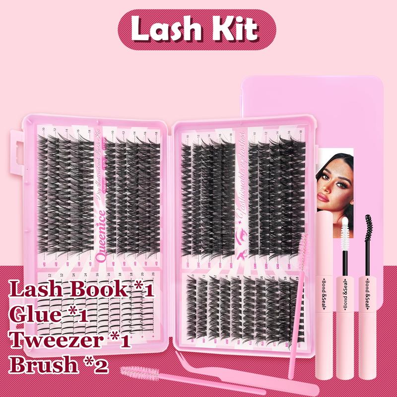 QUEENICE Lash Clusters Extension Kit, Cosmetic Eyelash Extension 40D/60D/80D/100D/120D, 10mm-18mm Mix Lengths Individual Cluster Lashes, DIY Lashes Cluster, Full Set for Beginners, Eyelash Tools, Daily & Party Makeup, Festival Gift QUEENICE Lash Clusters Extension Kit, Cosmetic Eyelash Extension 40D/60D/80D/100D/120D, 10mm-18mm Mix Lengths Individual Cluster Lashes, DIY Lashes Cluster, Full Set for Beginners, Eyelash Tools, Daily & Party Makeup, Festival Gift
