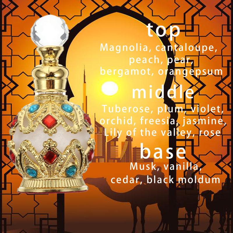 [Luxury Arabian Perfume] Arabian Perfume for Women - Halal Dubai Retro Concentrated Perfume Oil, Long-Lasting EDP with Floral & Fruity Notes, Vintage Luxury Scent in Elegant Glass Bottle with Golden Accents - 15 ML Feminine Gift