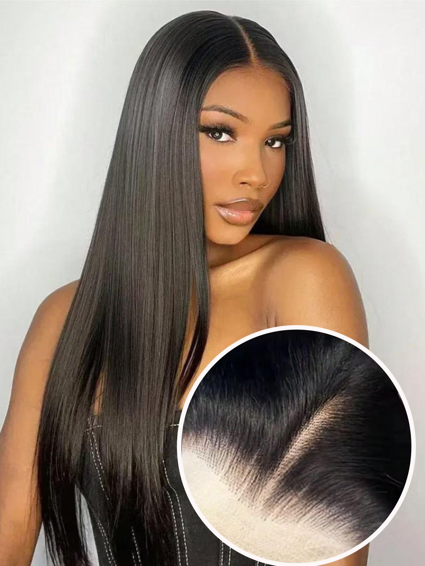 26 Inch Lace Front Wig Heat Resistant Synthetic Daily Wear Cosplay 26 Inch Long Straight Rose Red Synthetic Wig, Heat-resistant  main image 4