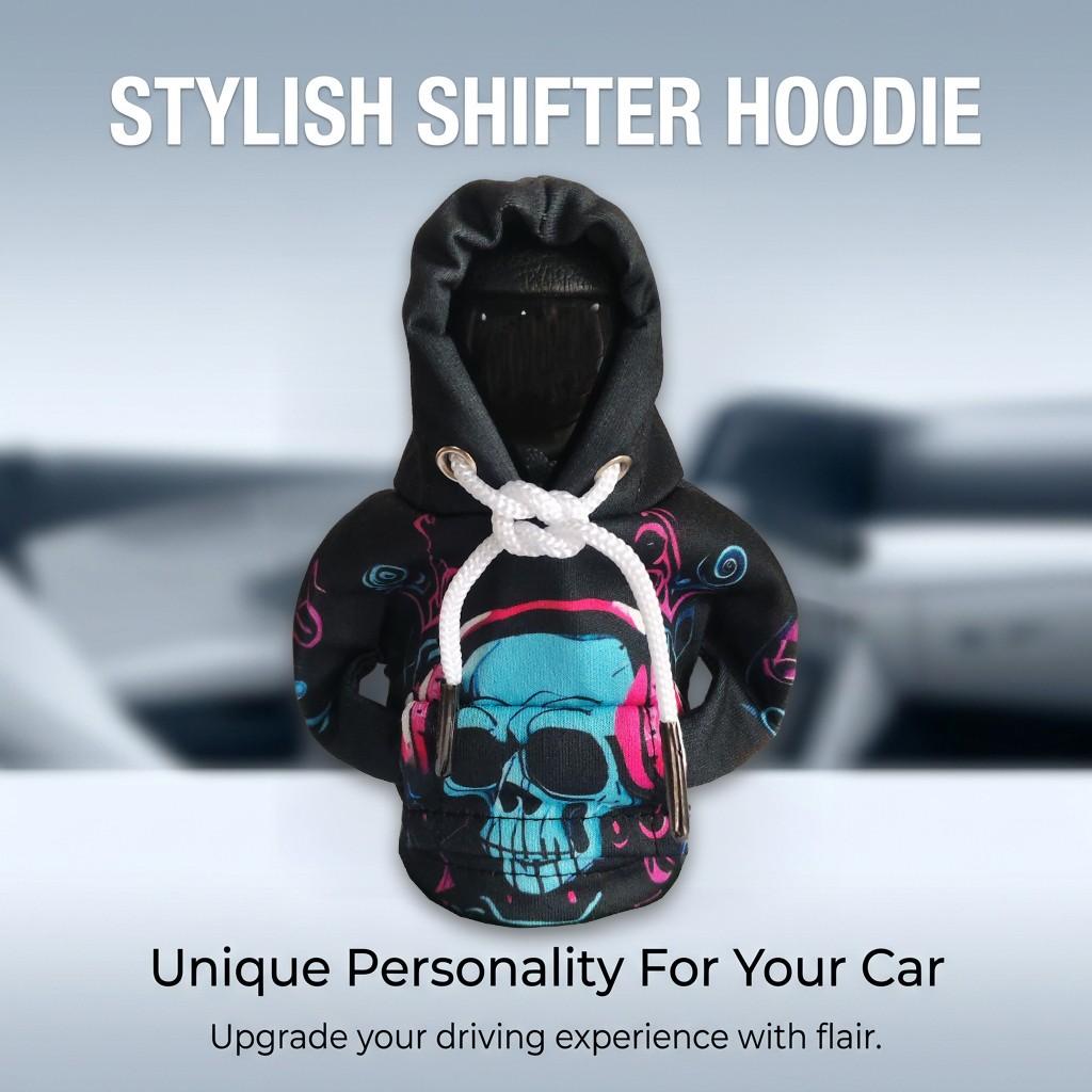 Universal Car Gear Shift Cover, Cyberpunk Skull Print, Interior Decoration, Small Sweatshirt Style, Automotive Accessories