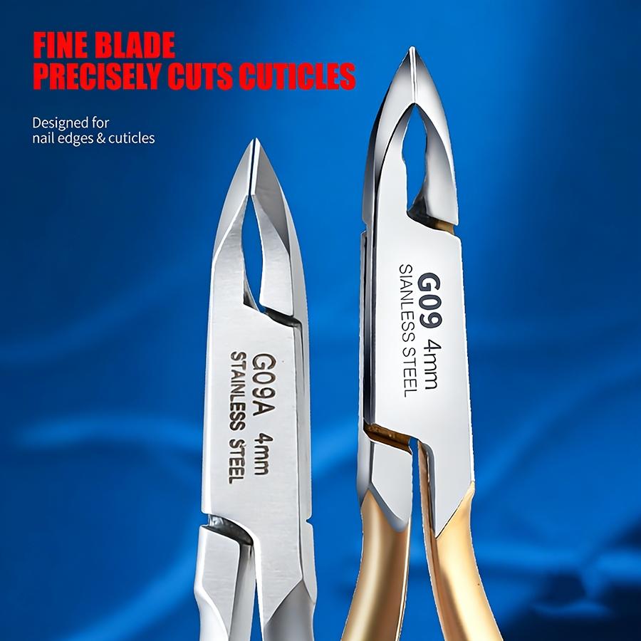 4mm Ultra Sharp Cuticle Nipper, High Quality Metal Stainless Steel Nail Trimmer, Salon Grade Tool for Dead Skin & Hangnail Removal