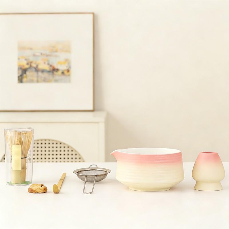 5-Piece Ceramic Matcha Bowl Set, Japanese Style Matcha Tools Kit, Specialized Matcha Making Equipment, Essential Tea Accessories