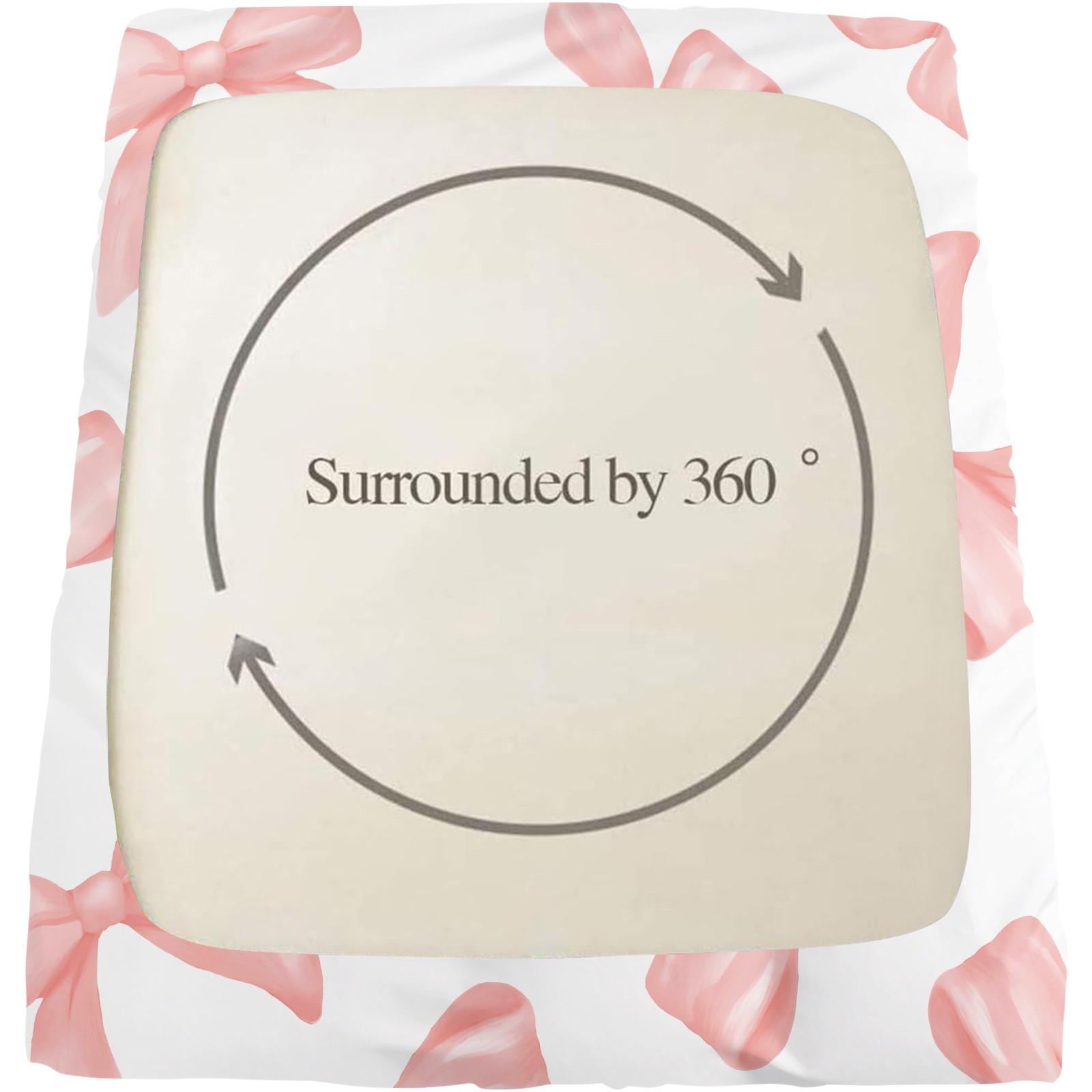 Y2K Watercolor Nude Pink Bow Microfiber Fitted Sheet Set, Soft Comfy Bedding, Includes 1 Fitted Sheet & 2 Coreless Pillowcases, Soft, Breathable Fabric, Deep Pocket Anti-Slip All Season Bedding Set, Princess Style Bedroom Decor