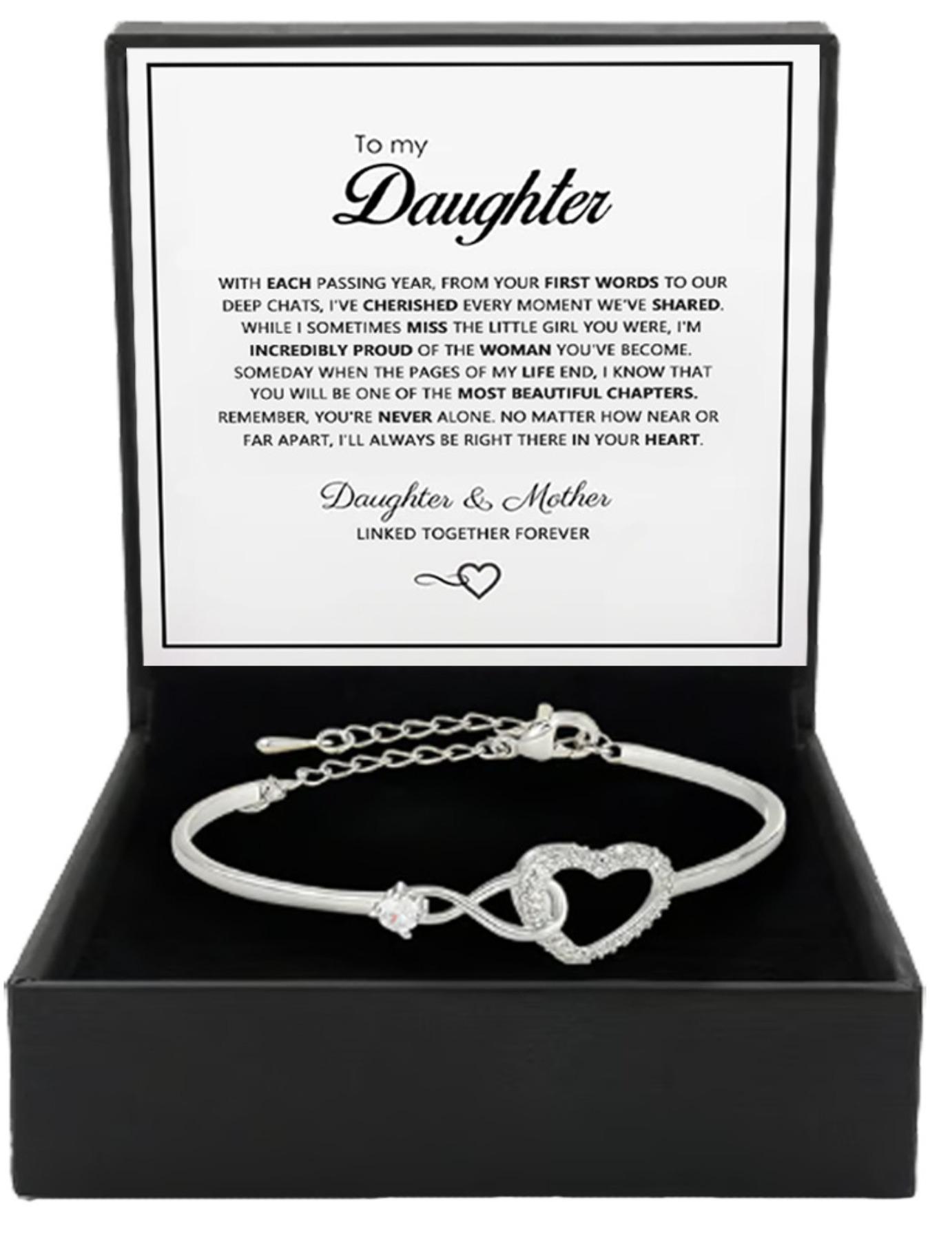 High-Quality Jewelry Bracelet for Milestone Celebrations, Infinite Heart Design, Forever Connected Gift for Daughter