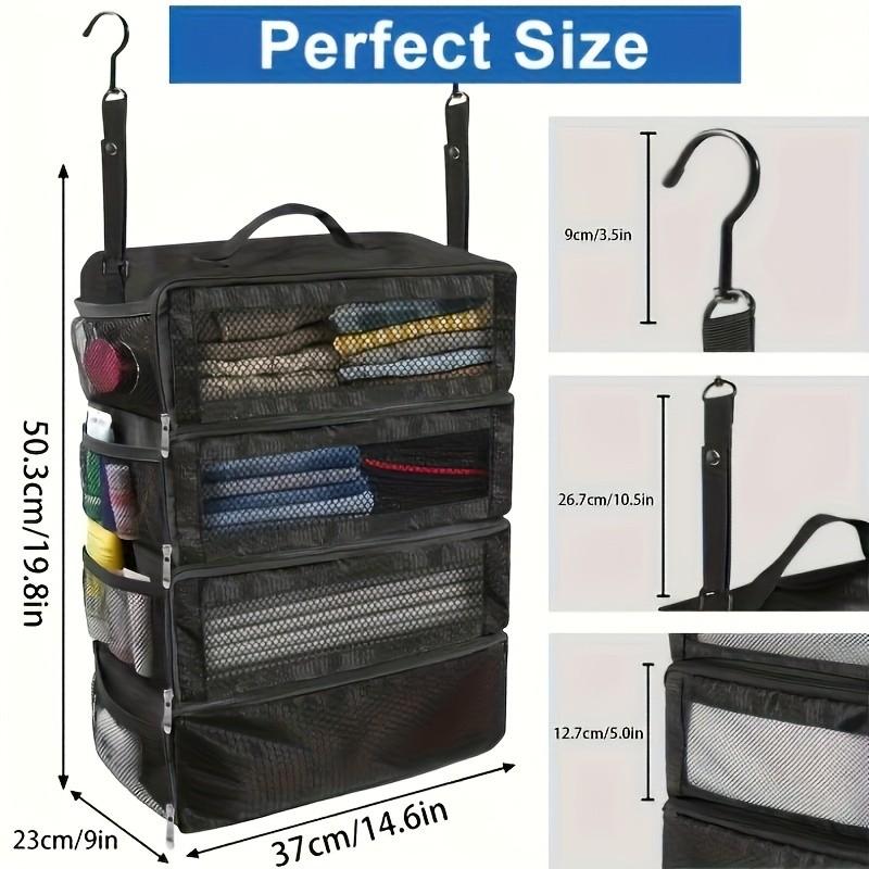 Large Capacity Handheld Storage Bag, Multi-Functional Portable Hanging Travel Rack, Foldable Clothes Organizer, Ideal for Luggage Sorting
