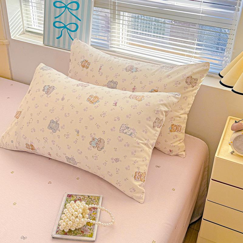 Fresh Small Floral Pillowcase, Cartoon Pillowcase, Single Pack & Twin Pack, High Gram Weight, Soft Comfortable, Home Essentials
