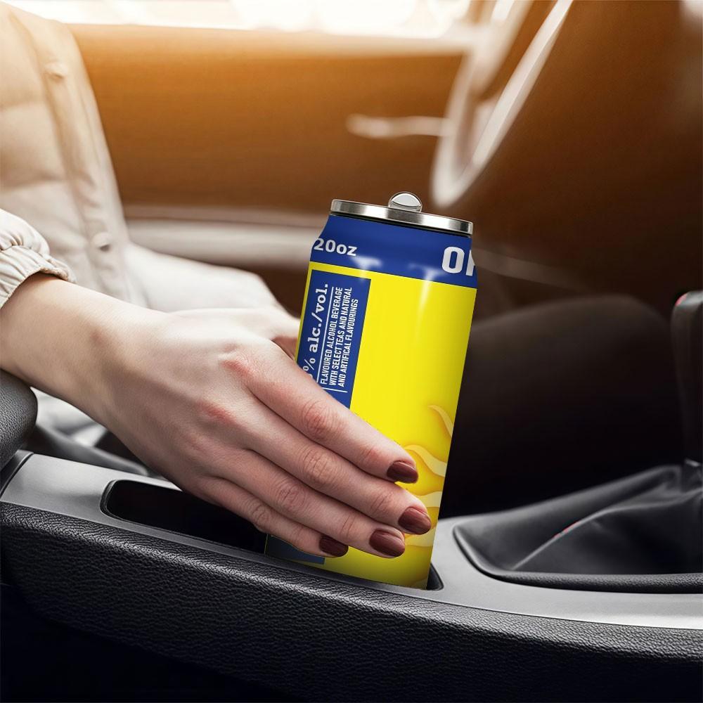 1pc Twisted Tea 17oz Portable Cup, Leak-Proof, Rust-Resistant, with Lid and Straw, Suitable for Hot and Cold Drinks, Ideal for Camping and Outdoor Use