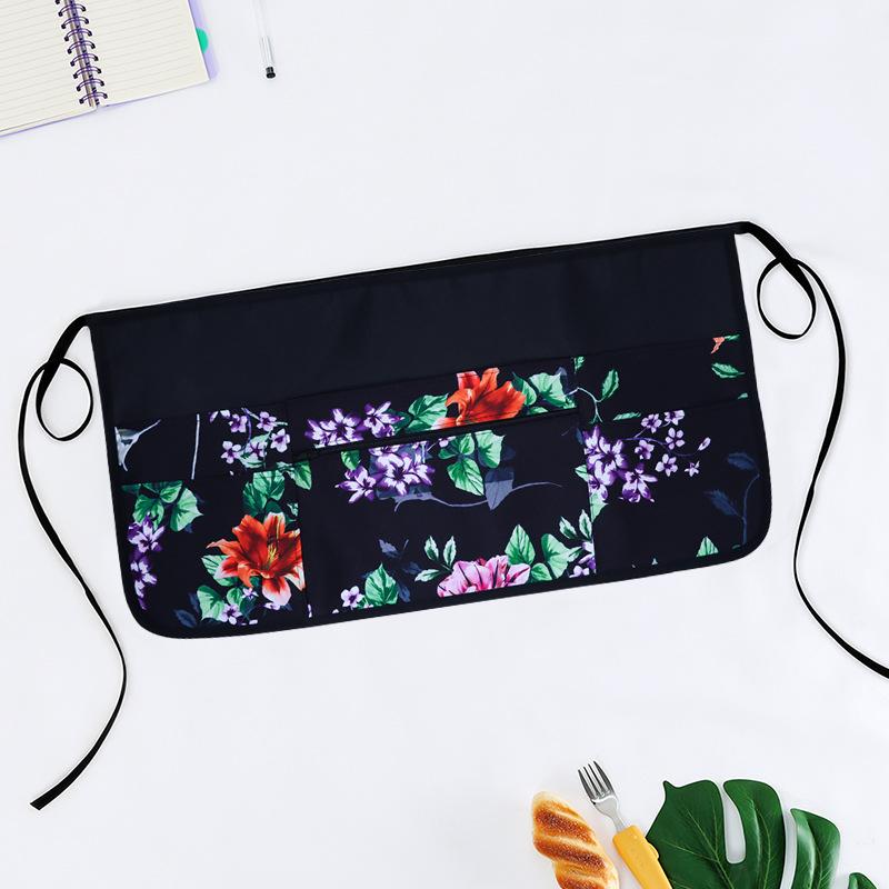 Solid Color Server Apron with Pocket, 1 Count Waiter Half Apron, Work Short Apron, Kitchen Cooking Aprons for Kitchen & Restaurant & Bar, Baking & Cooking Accessories