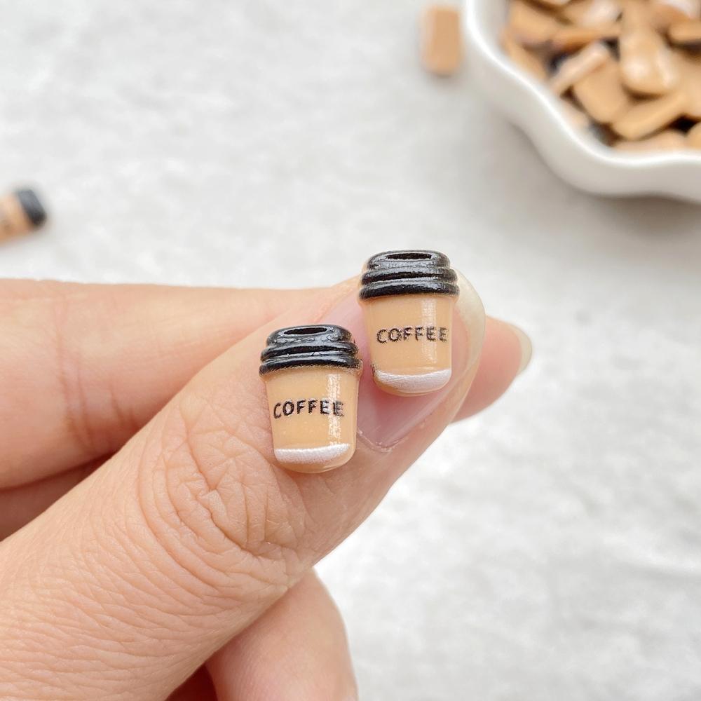 40pcs colorful cartoon mini coffee cup resin rhinestone nail accessories, charming and sweet multifunctional rhinestone jewelry - suitable for nail art, scrapbook DIY、 Wedding decorations and nail art accessories