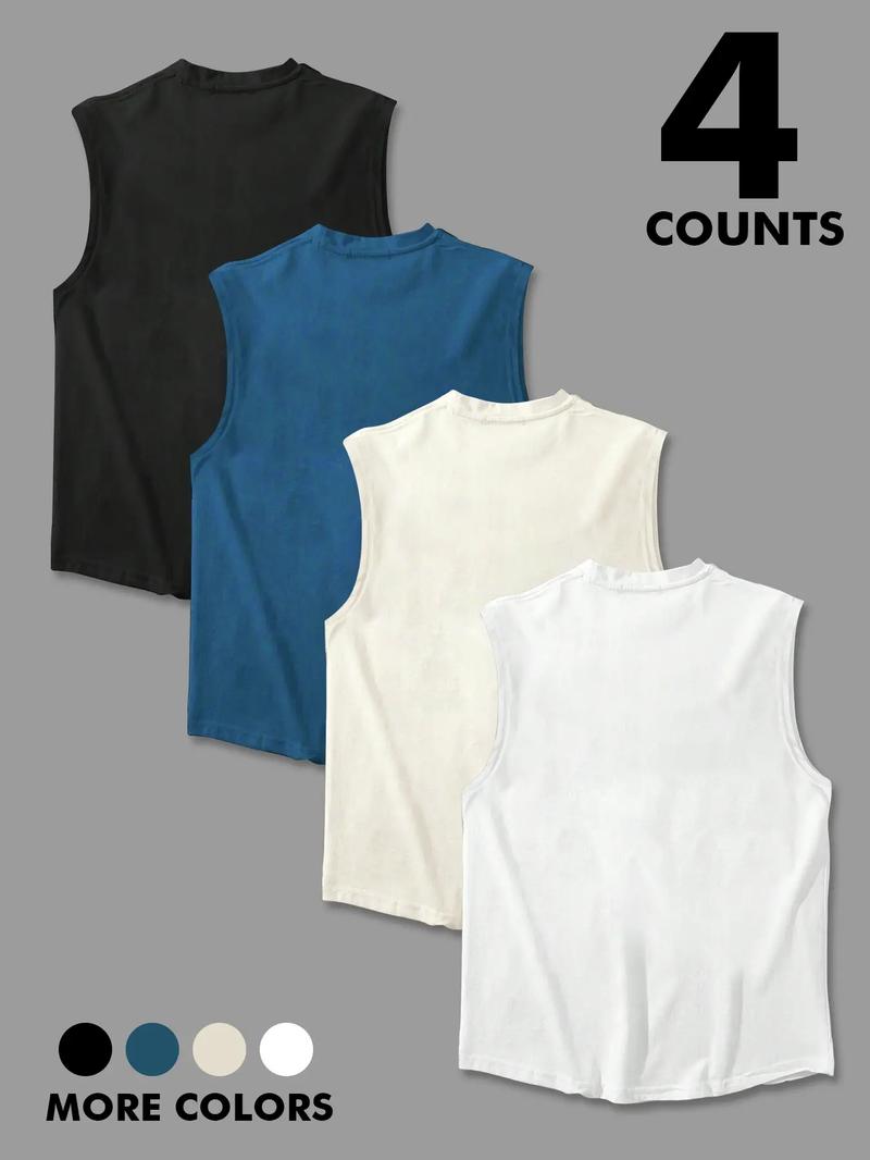 Men's Cross Print Tank Top, Workout Tank Top, Regular Fit Casual Sleeveless Top for Daily Wear, Men's Top for All Seasons, Socks