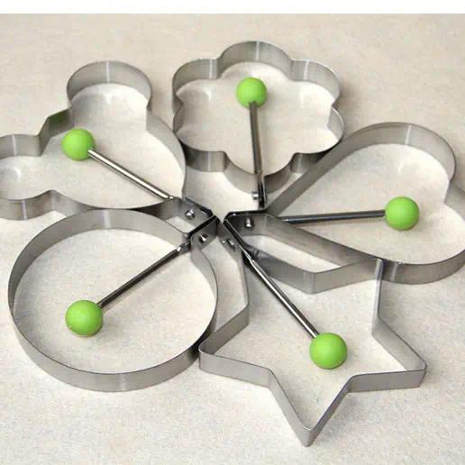 5Pcs Premium Stainless Steel Egg Frying Molds | Food Safe Breakfast Cooking Tools