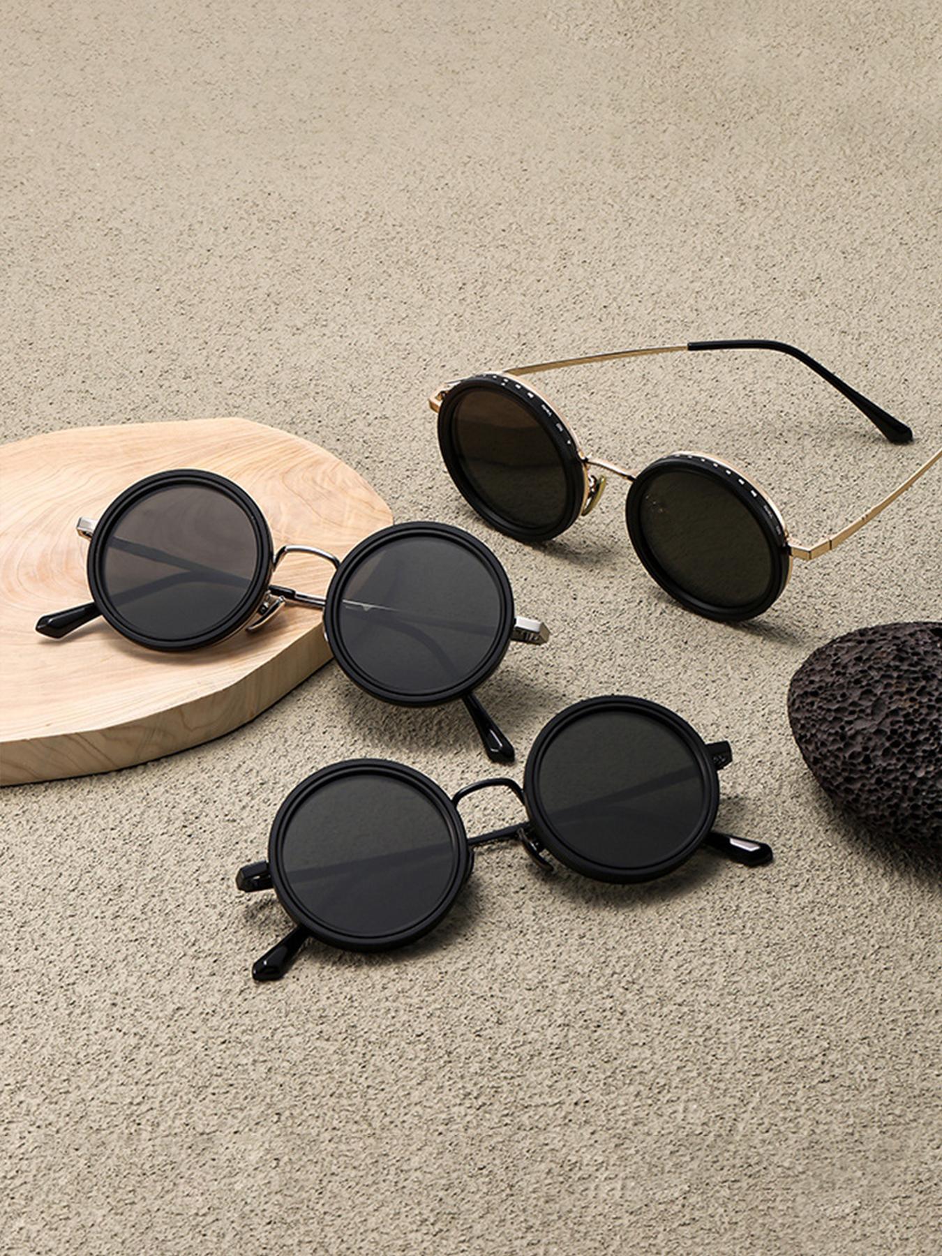 Black Lens Brightness Adjustable Tint Aperture Sunglasses Polarized Fishing Handmade ND9 Adjustable Dimming Sunglasses Trendy Sun Glasses