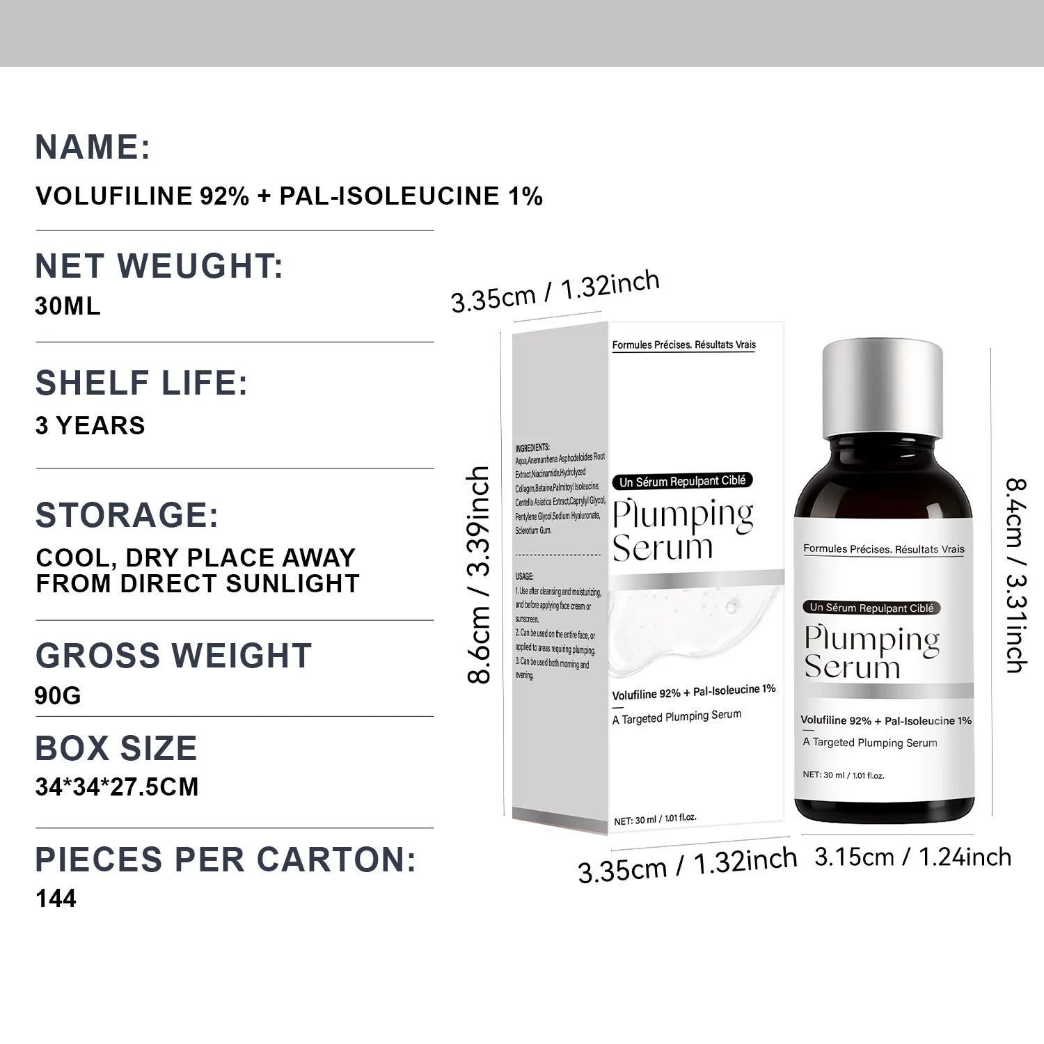 1PCS Plumping Face Serum — 92% Volufiline+Pal-Isolecine 1% Serum for Natural Fullness Improves Skin Elasticity ,Smoothes Wrinkles, Daily Use For All Skin Types