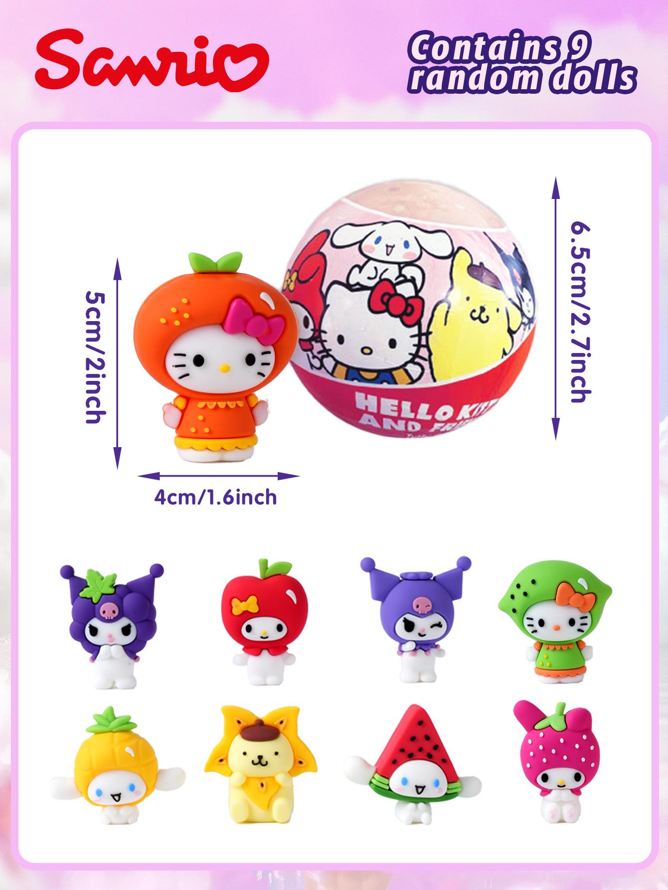 1PC Officially Sanrio Mystery Blind Box Blind Bags Cute Fruits Pattern Blind Ball A Surprise Series Random One Hello Kitty My Melody Kuromi Pompompurin Cinnamoroll 3D Anime Characters Collectible Merch Desktop Decor Christmas Gifts For Friends