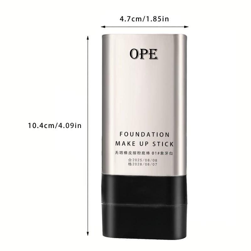 Dual-Ended Eraser Foundation Stick, Multi-Functional with Brush Head, Lightweight Foundation, Conceals Blemishes, Brightening, Natural Matte Finish