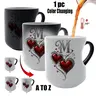 Vintage Shimmering Heart Ceramic Mug, Thermosensitive Magic Color-Changing Mug, 11 Oz/330 Ml, Perfect Mother's Day Gift gift for friends, lovers and mothers
