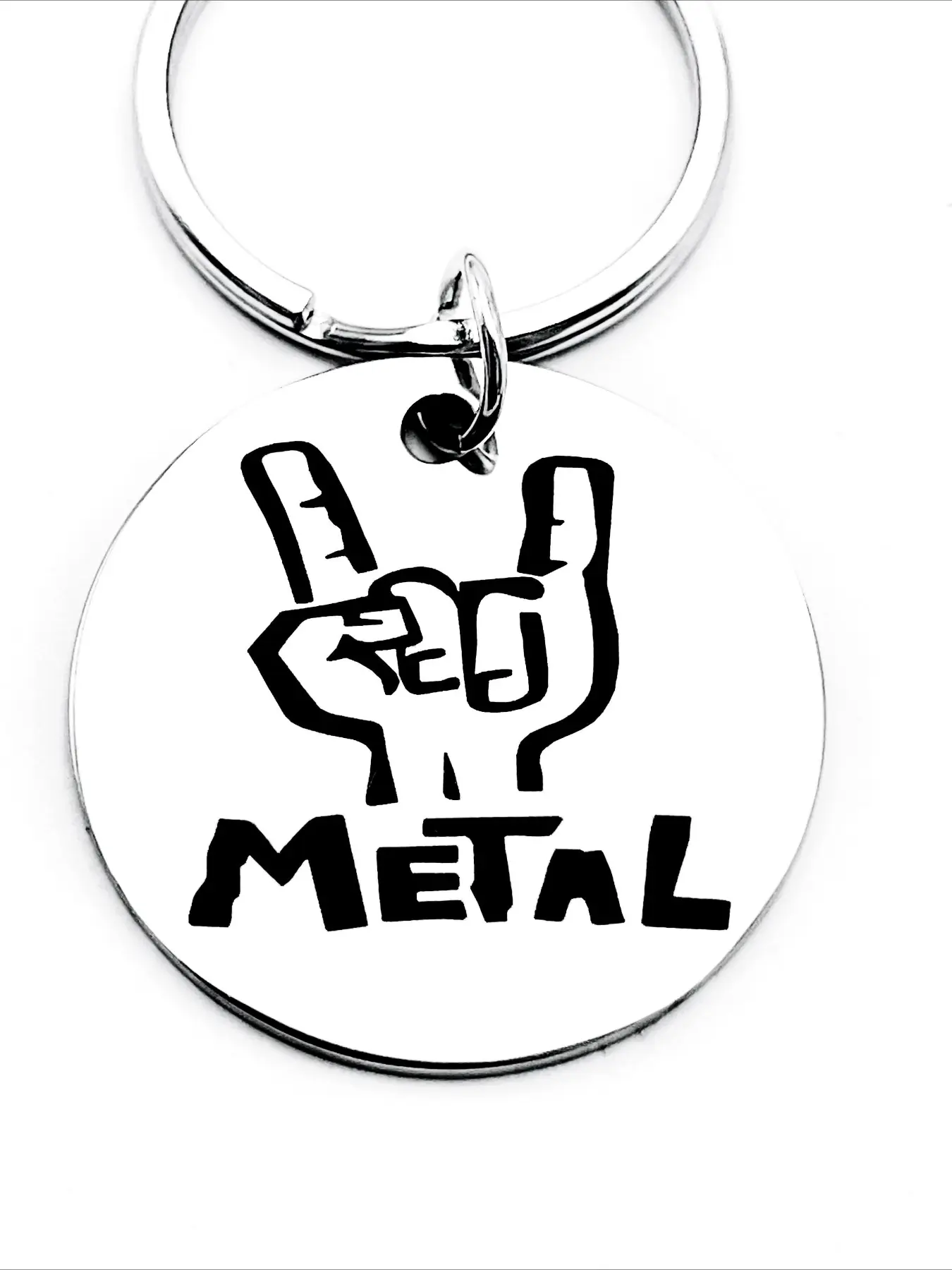 Rock Stainless Steel Keychain - Electric Bass Guitar Design, the Perfect Gift for Music Lovers