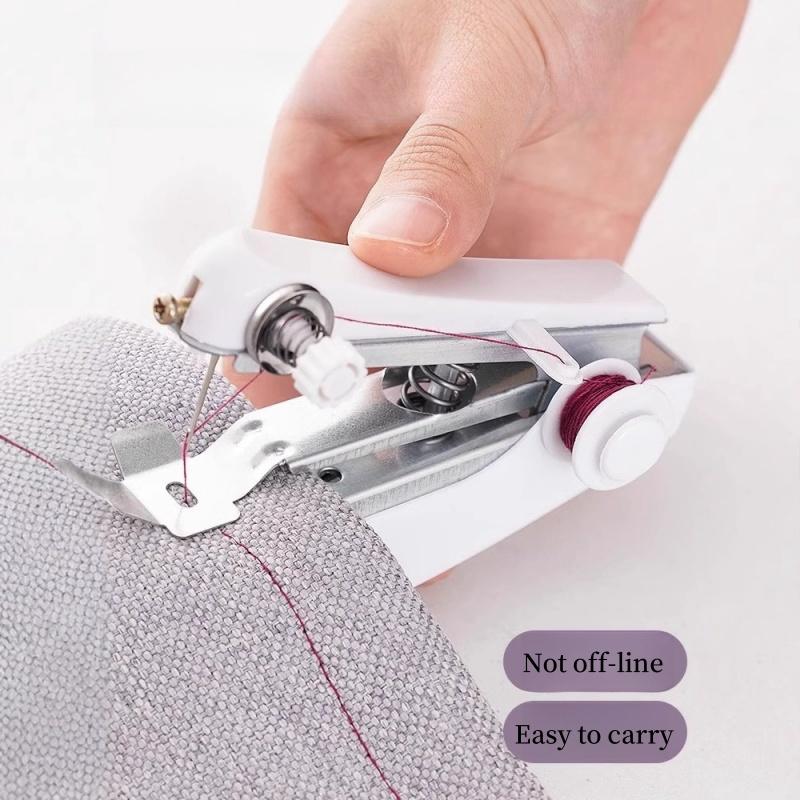 Portable Mini Handheld Sewing Machine Set, Sewing Supplies Crafts, Compact Quick Stitch Tool for Fabric and Clothing Repair, No Power Needed, Durable Design Mini household sewing machine for repairing clothes
