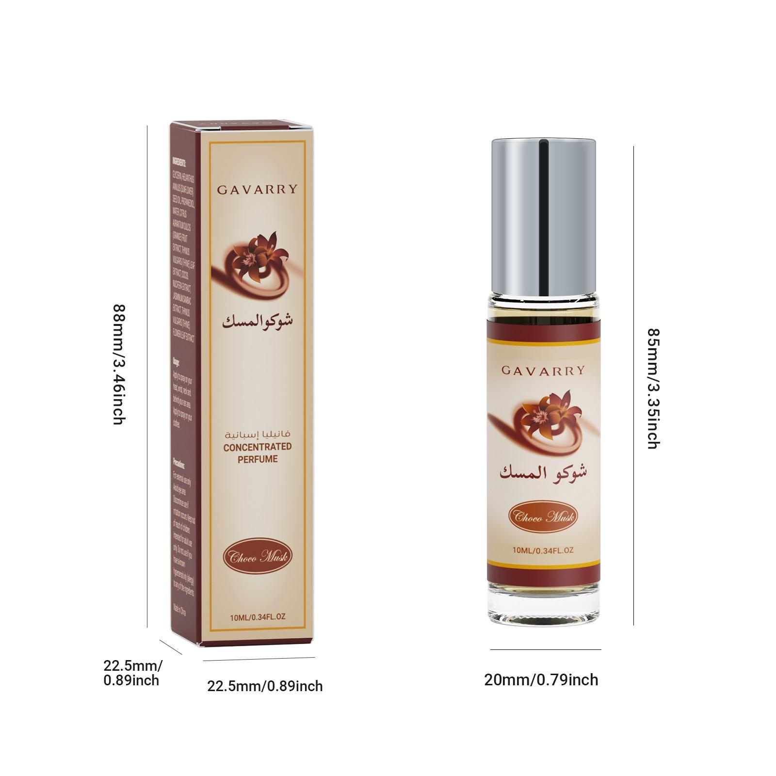 Women's Rollerball Perfume Oil, Oriental Food Chocolate Scent, Herbal Fragrance, Travel Size 10ML, Ideal for Dates, Parties, Daily Use