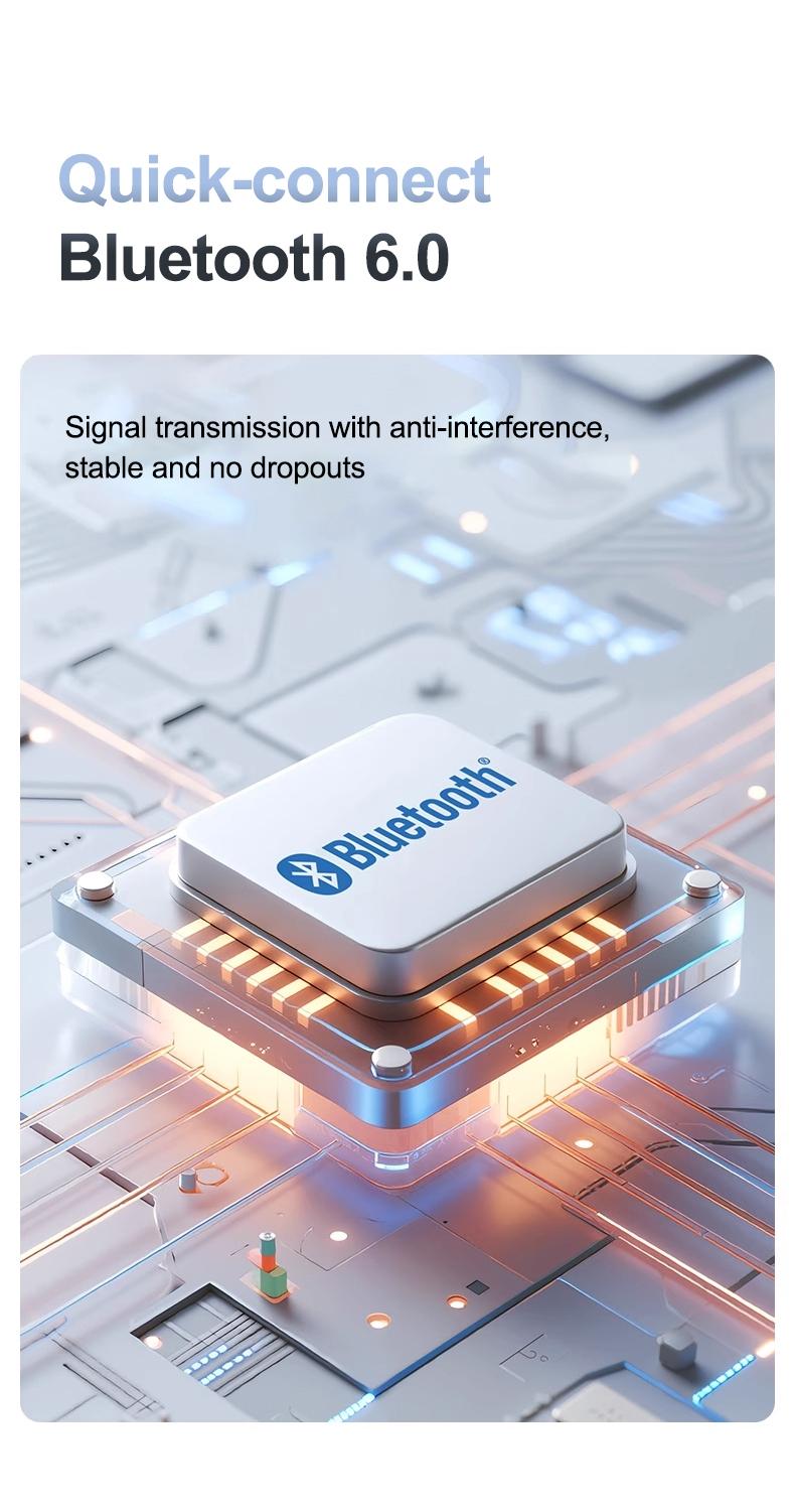 HTC NE63 Wireless Earphones, Bluetooth 6.0, low latency gaming, Hi-Fi sound quality, panoramic sound effect, noise cancellation, and high-definition calls. Suitable for studying, meetings, gaming, and sports