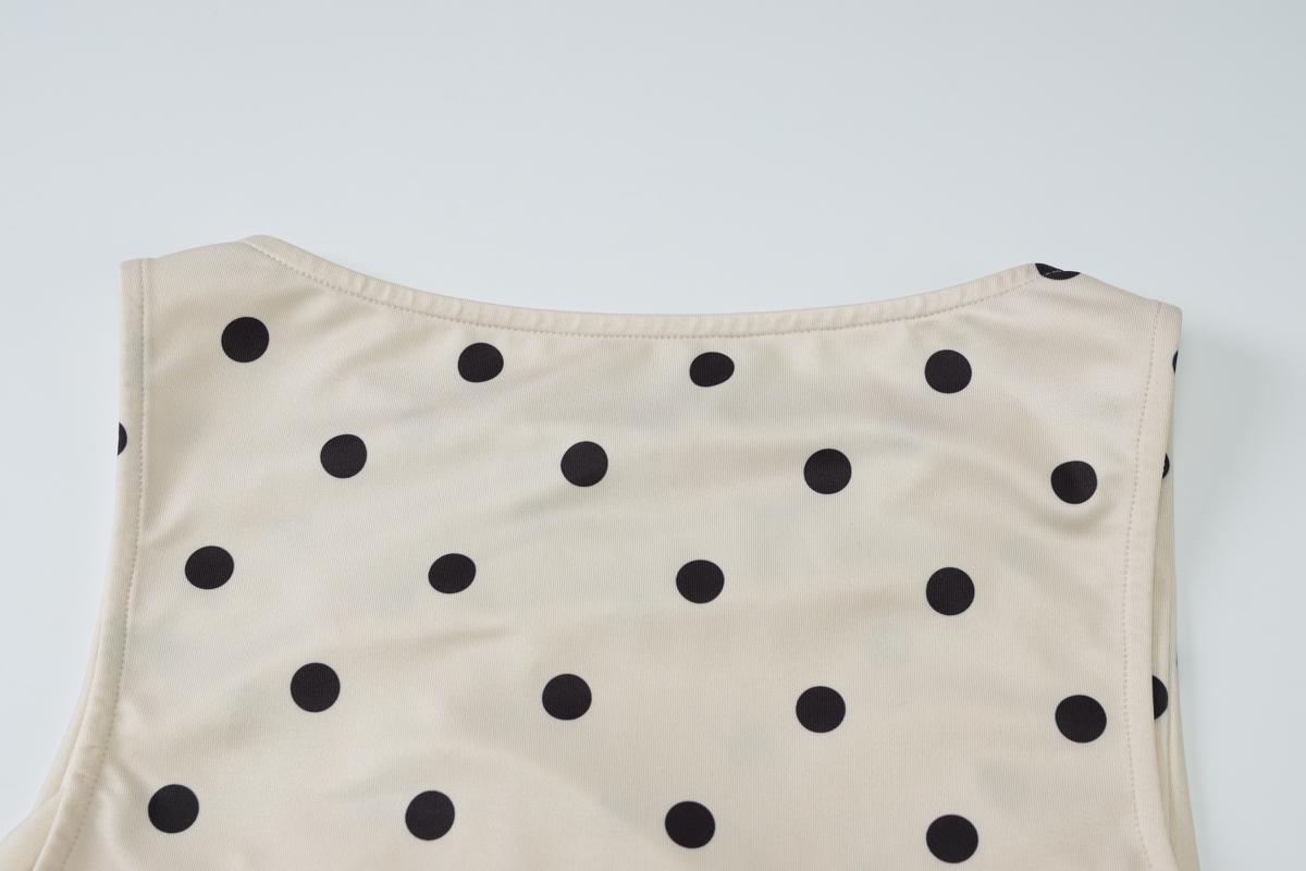 Women's Colorblock Polka Dots Print Sleeveless Tank Top, Casual Round Neck All Over Printed Slim-fit vest Shirt, Y2K Party Club Date Holiday Daily Crop Tops Streetwear For Ladies Girls Summer All Seasons Stylish Clothes Wear, Colorblock Print Cami