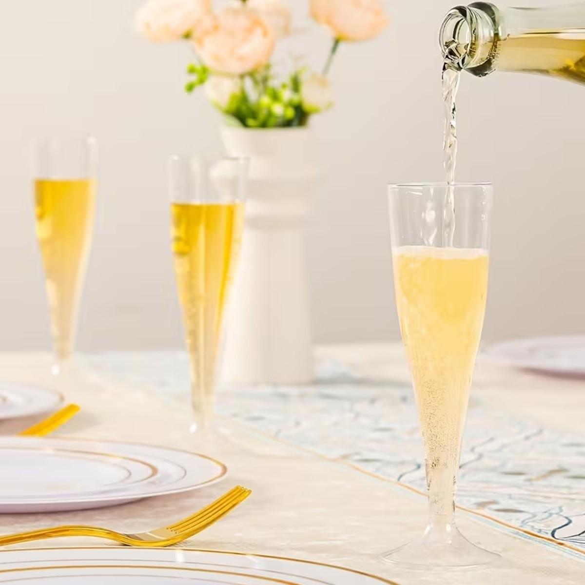 5/20pc transparent golden toasting champagne glass, cocktail glass, Martini glass, ice cream glass, dessert glass, 4.5 ounces. It is very suitable for use in birthday, family gathering, wedding toasting and festival occasions such as Thanksgiving, Christm