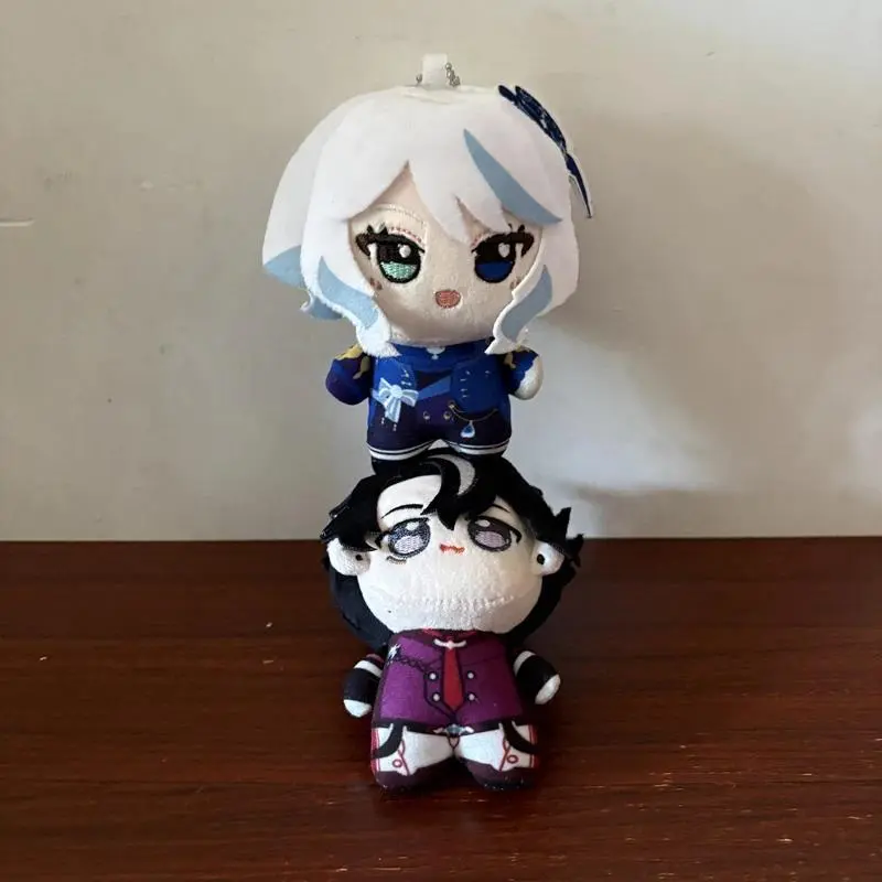 Latest Cute 10cm Cartoon Anime Game Genshin Impact Character Wriothesley and Furina Plush Toys Keychain Bag Decor Plushie Doll