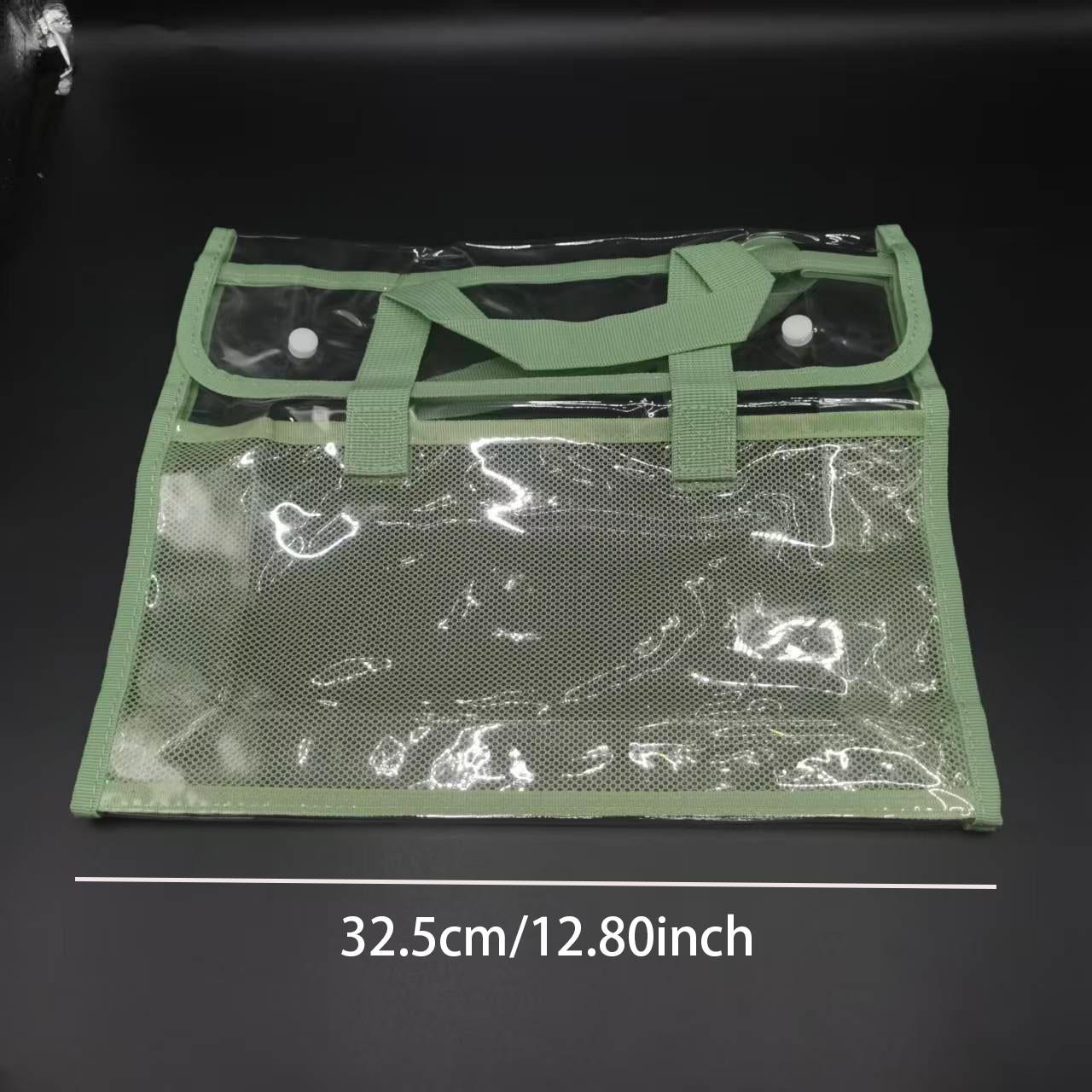 1pc Document Folders, Office Supplies, Expandable Button and Label Pockets, Suitable for School, Home, Office, Commuting, Travel, Portable Design, Transparent and Visible, Ideal for Document & File Organization, Files Organizer