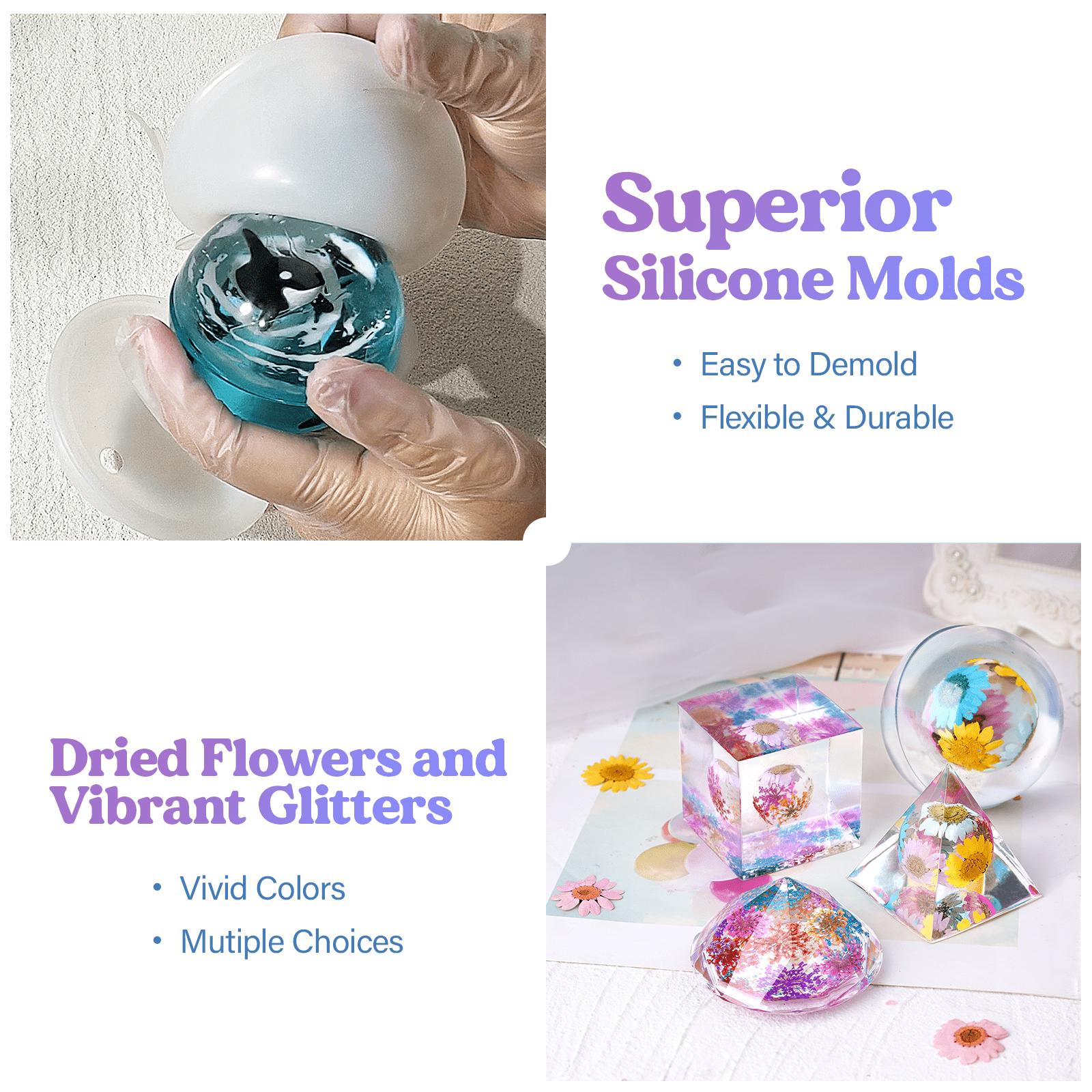 Epoxy Resin Kits and Molds Complete Set, Christams Gifts, 16oz Resin Art Kit with Silicone Molds, Pigment, Dried Flowers, Crafts for Adults, Beginners, Art Supplies for DIY Lovers, DIY Gift for Women Epoxy Resin Kits and Molds Complete Set, Christams Gifts, 16oz Resin Art Kit with Silicone Molds, Pigment, Dried Flowers, Crafts for Adults, Beginners, Art Supplies for DIY Lovers, DIY Gift for Women