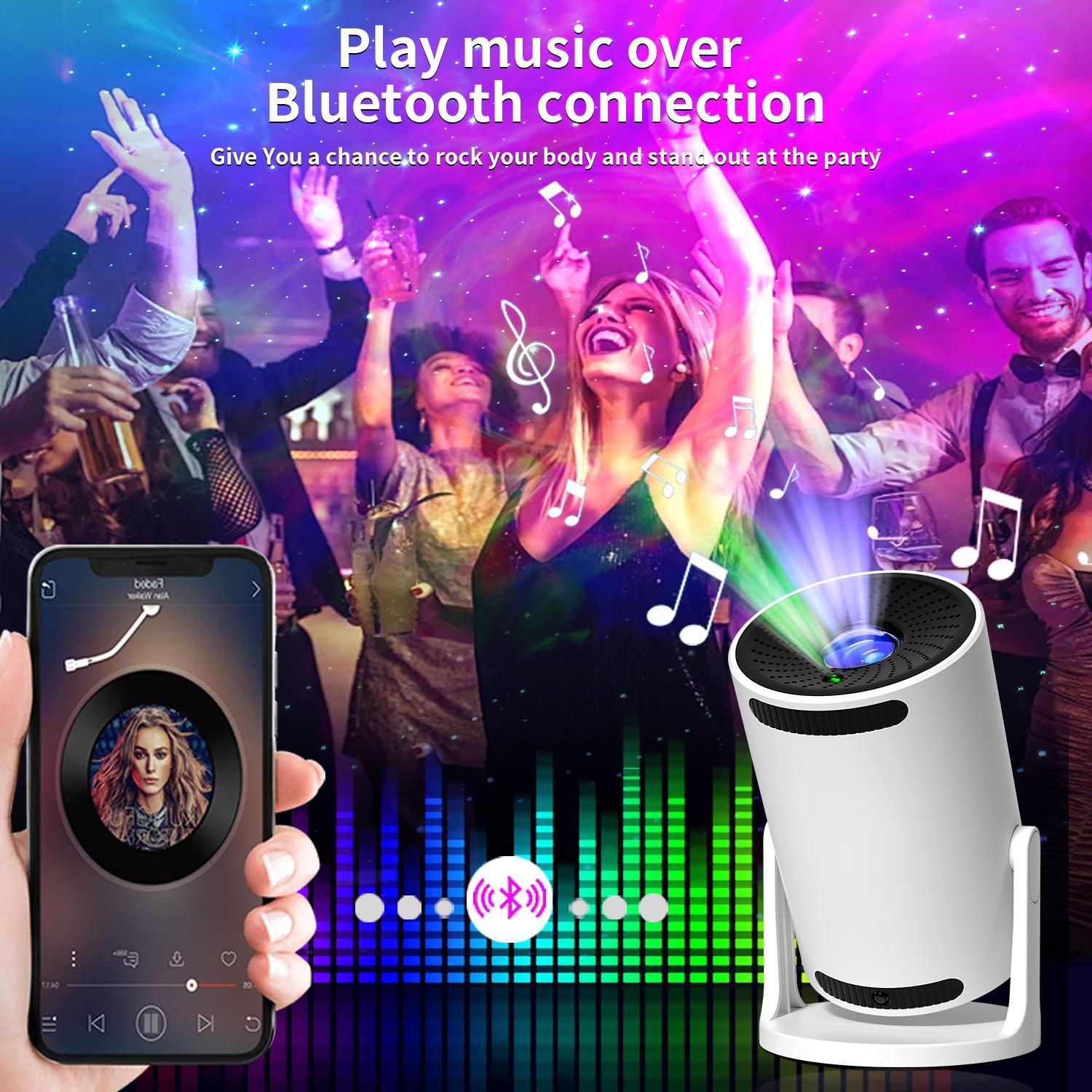 Mini cannon portable starry sky projector, galaxy projector, adjustable night sky color, portable indoor and outdoor projector, built-in remote control timing, support Bluetooth connection, suitable for bedroom rest, ceiling projection, home entertainment